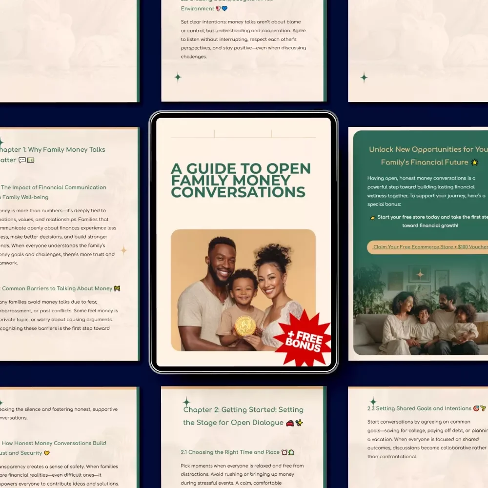 A Guide to Open Family Money Conversations | Financial Communication eBook for Families | Family Money Conversations Guide for Confident, Calm, and Connected Money Talks