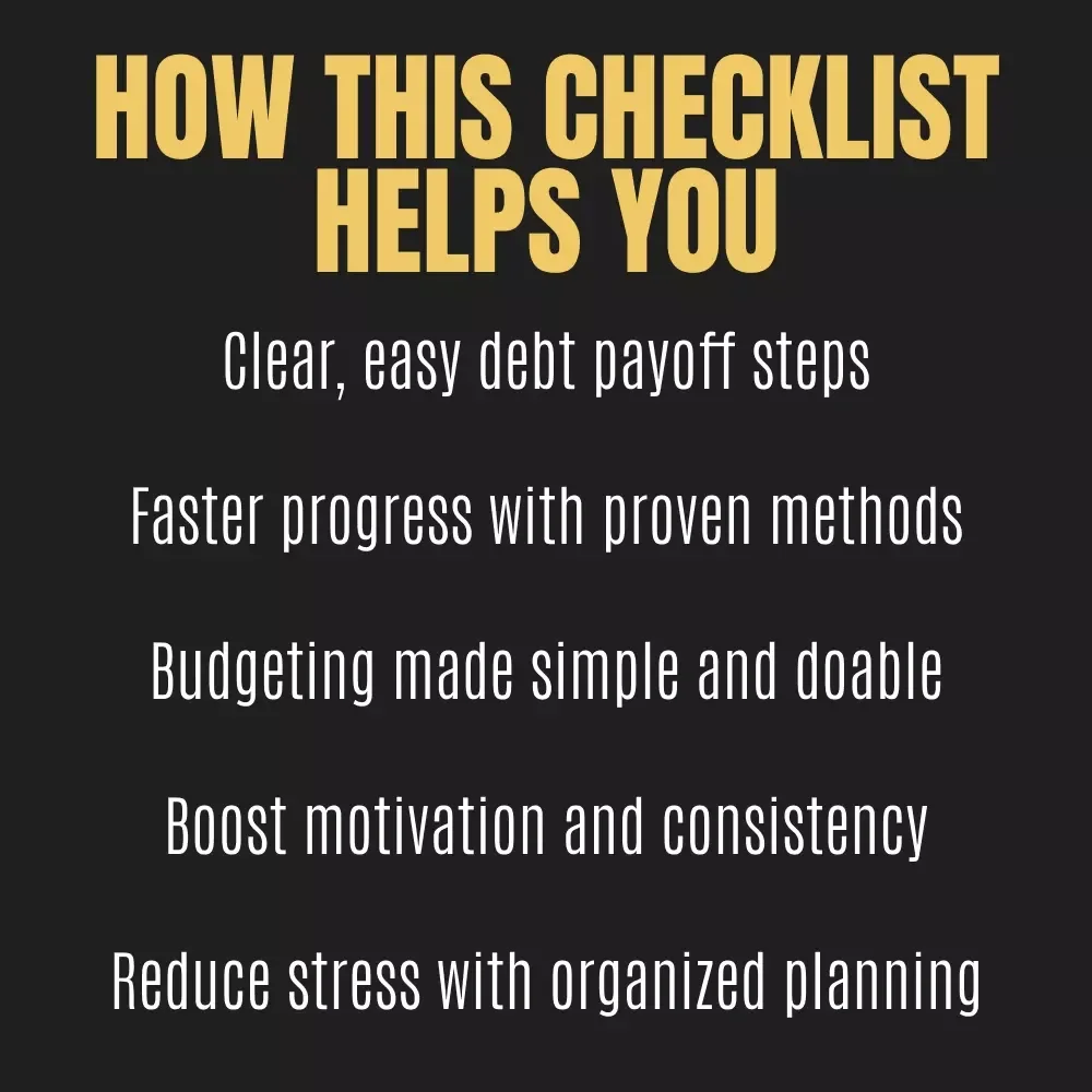 Your Step-by-Step Checklist to Crush Debt Fast | Printable Debt Repayment Plan Guide for Financial Freedom | Budgeting & Money Management Checklist