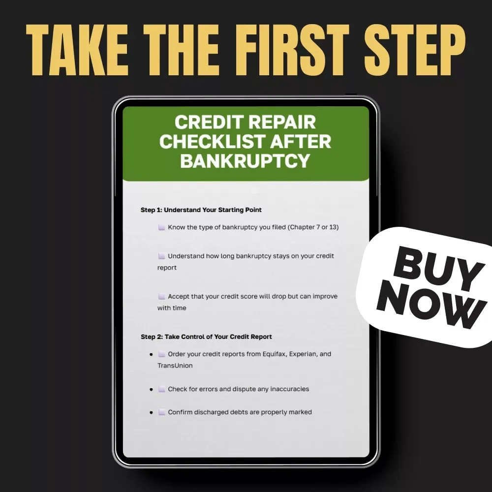 Credit Repair Checklist After Bankruptcy | Printable Credit Recovery Guide • Post-Bankruptcy Credit Rebuild Planner • Budgeting & Credit Score Improvement Toolkit