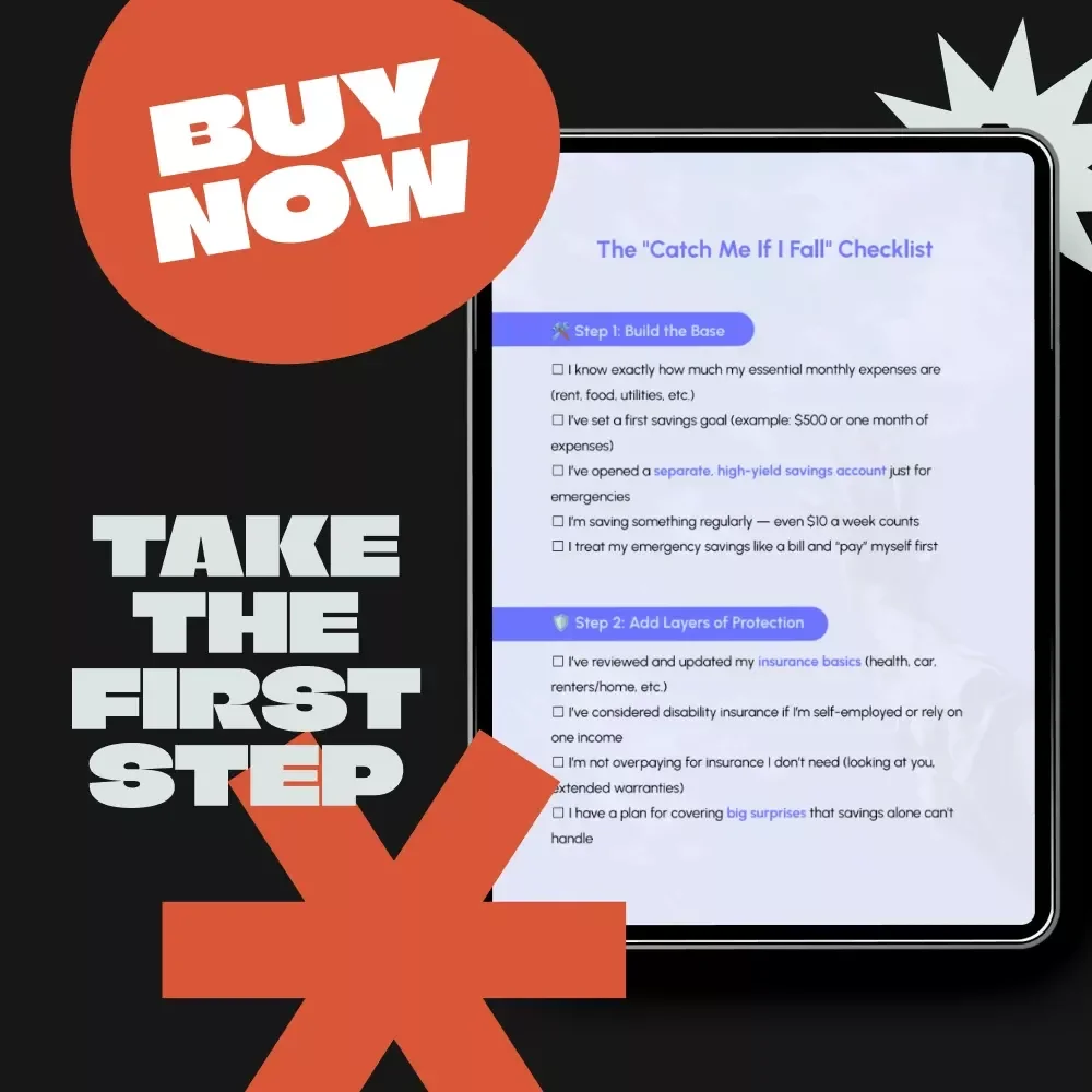 The “Catch Me If I Fall” Checklist | Emergency Fund Planner, Financial Safety Net Guide, Digital Download Budgeting & Money Management Checklist