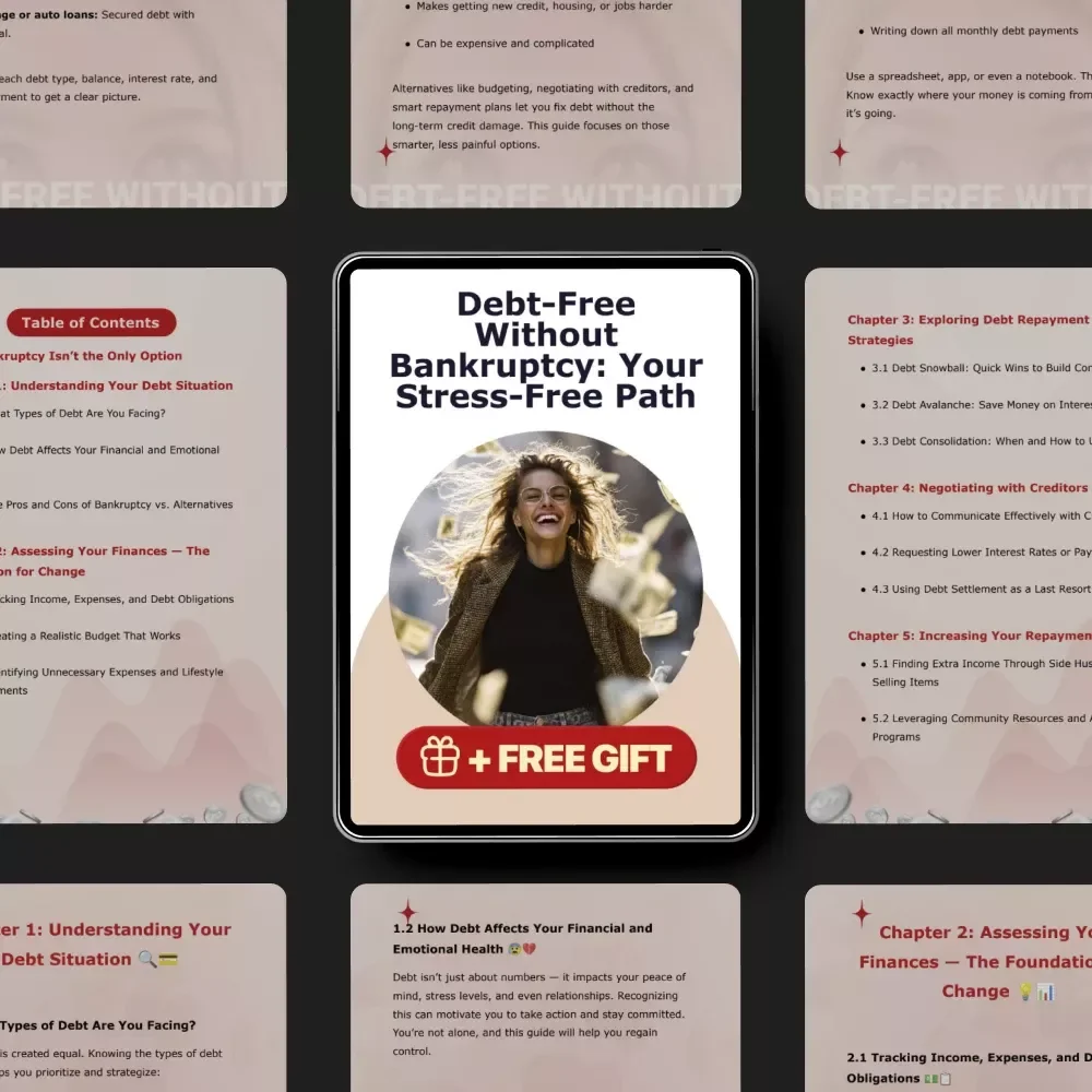 Debt-Free Without Bankruptcy: Your Stress-Free Path – Practical Debt Relief eBook | Digital Download | How to Get Out of Debt Without Filing Bankruptcy