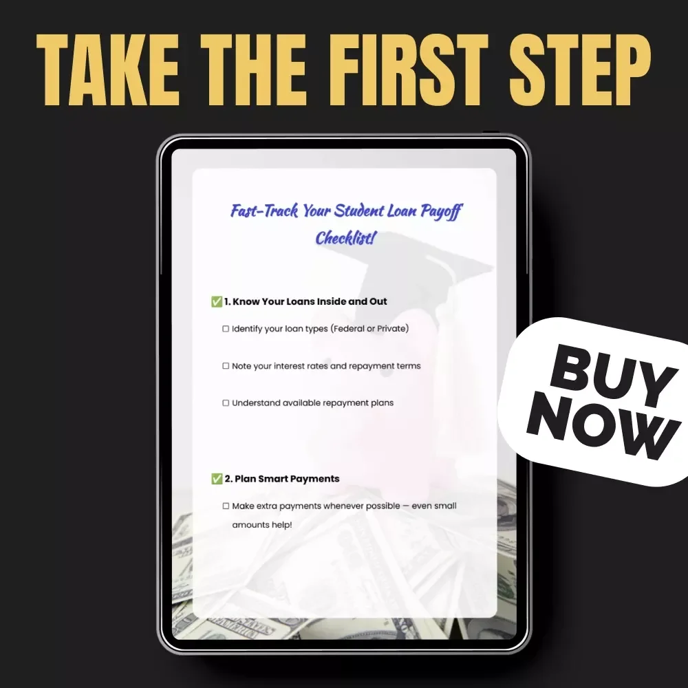 Fast-Track Your Student Loan Payoff Checklist | Step-by-Step Plan for Debt Freedom | Learn How to Pay Off Student Loans Fast | Digital Download