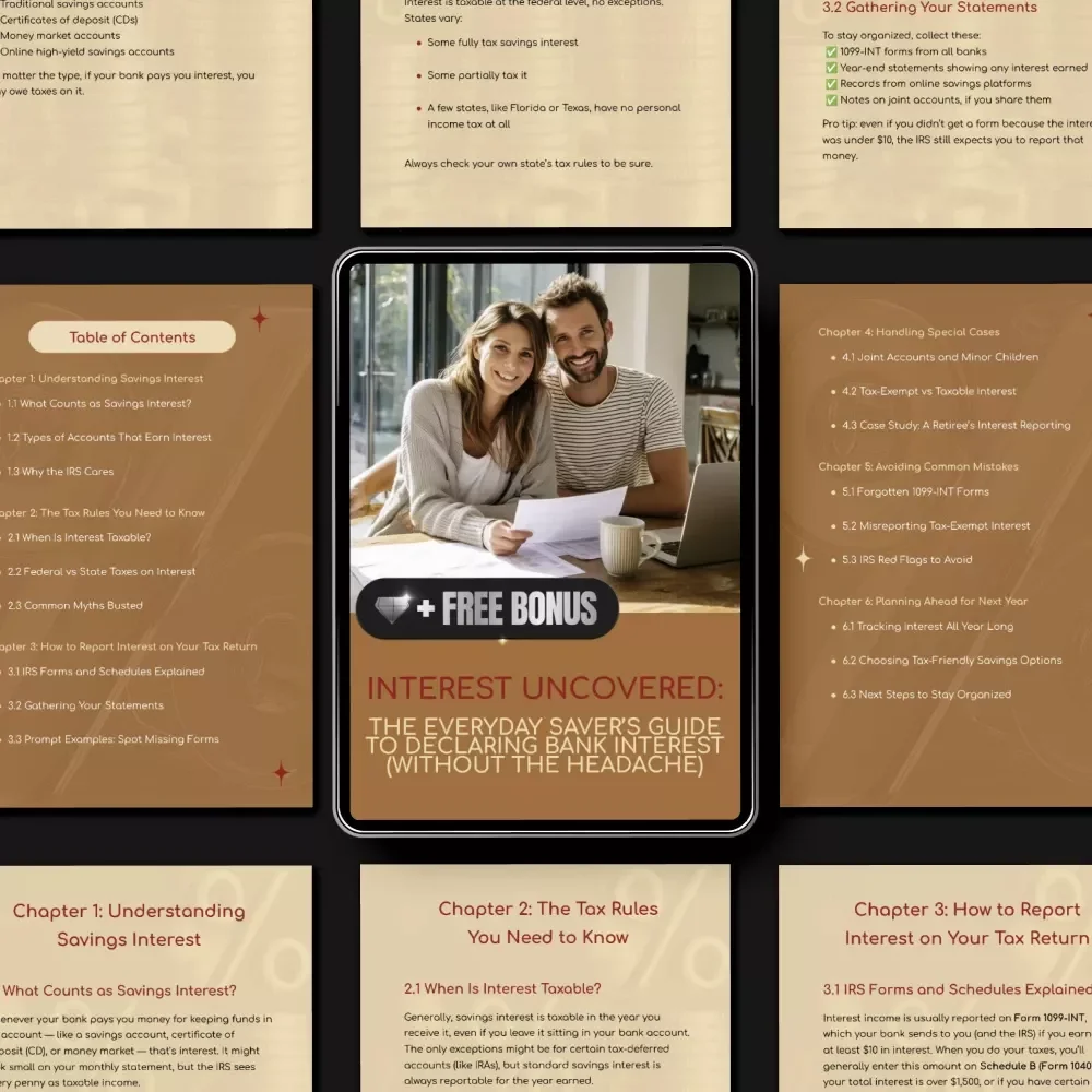 Interest Uncovered: The Everyday Saver’s Guide to Declaring Bank Interest (Without the Headache) | Simple Step-by-Step eBook on How to Declare Bank Interest & Stay Tax-Savvy