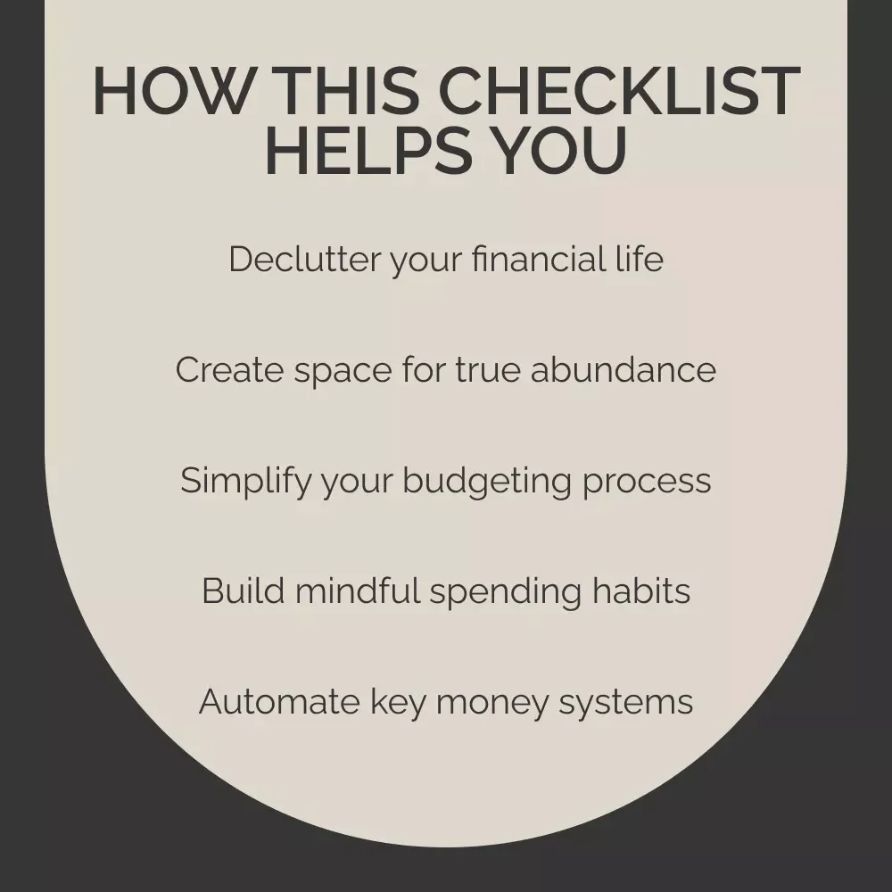 Minimalist Money Habits Mastery Checklist | Digital Download for Simplifying Finances | Build Calm, Clarity, and Control with Minimalist Money Habits