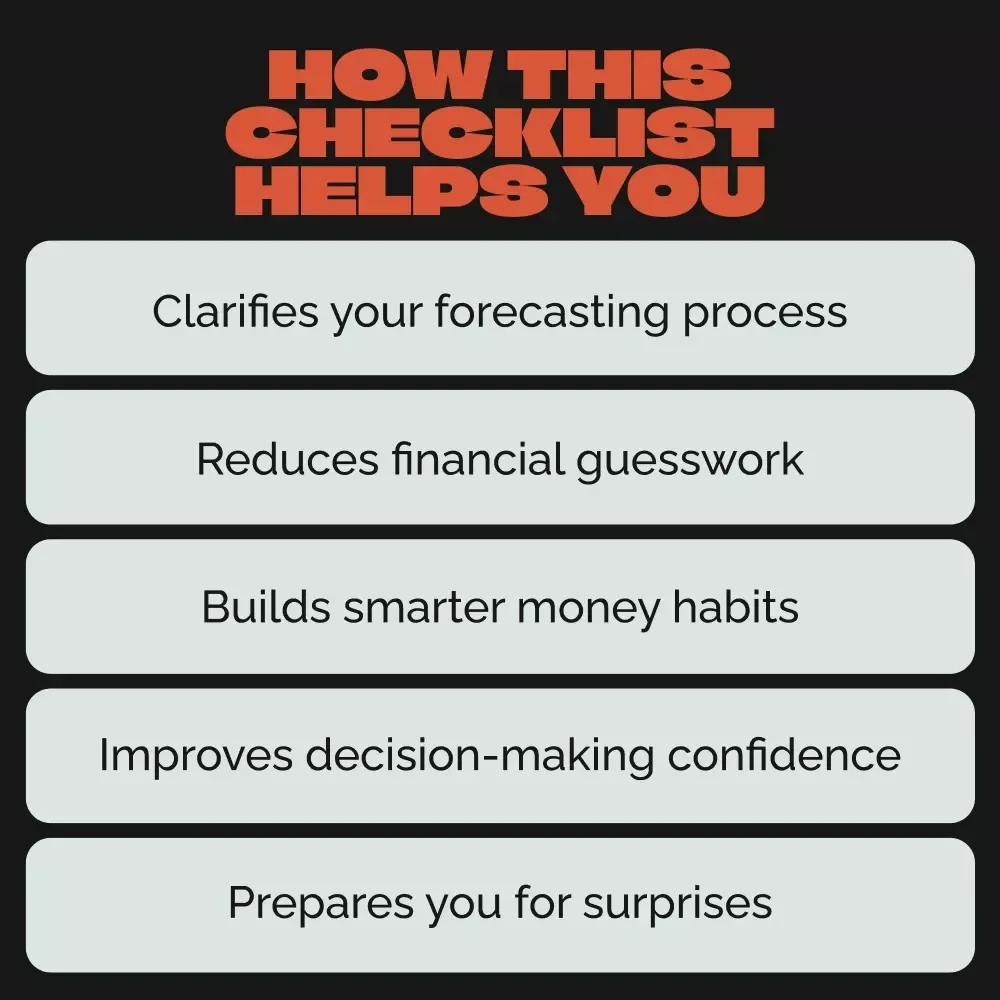 12 Steps to See Your Business Future Clearly Checklist | Small Business Financial Planning | how to forecast business revenue and expenses | Budgeting & Revenue Prediction Guide for Entrepreneurs