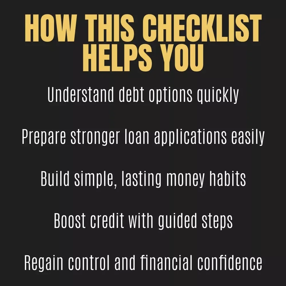 The “Ditch the Debt Spiral” Checklist | Debt Consolidation Guide | Bad Credit Help | Printable Financial Checklist for Budgeting & Loan Prep