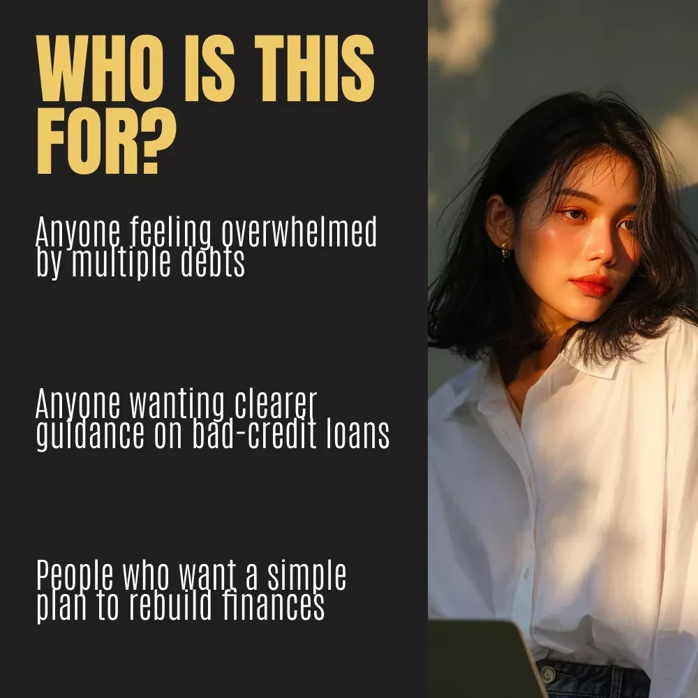 A Real-World Guide to Debt Consolidation Loans with Bad Credit — Printable eBook, Financial Guide, Budgeting Resource for Bad Credit Debt Help | Digital Download