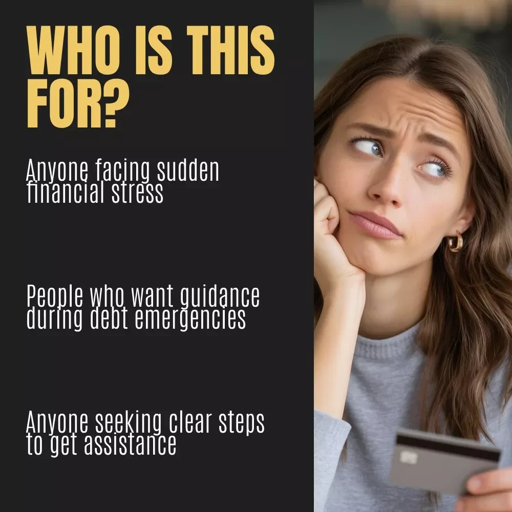 Your Guide to Emergency Financial Assistance When Debt Strikes | Essential eBook for emergency financial assistance for debt | Debt-Relief Support Digital Download