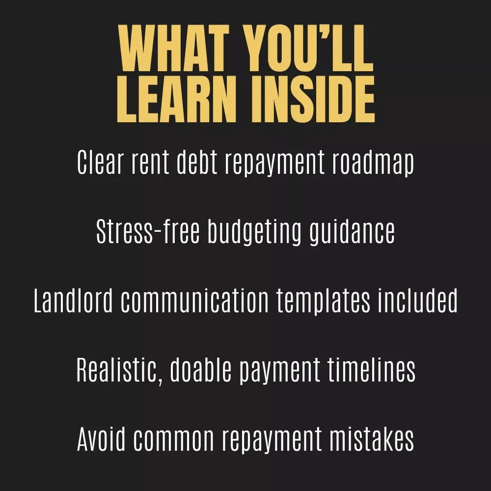 How to Build a Smart Rent Debt Payment Plan | Step-by-Step Guide for Rent Debt Payment Plans | Printable Workbook-Style Digital Download