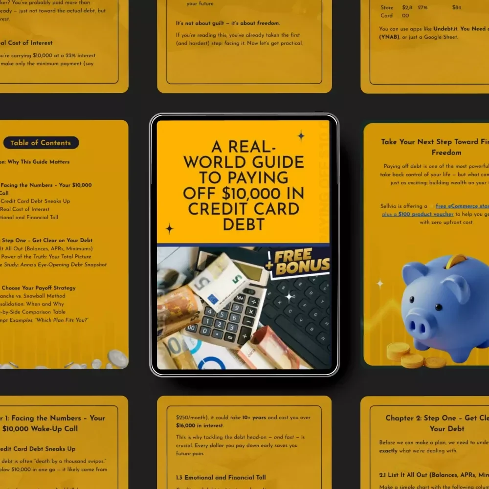 A Real-World Guide to Paying Off $10,000 in Credit Card Debt – Step-by-Step Ebook on how to pay off 10000 credit card debt, Budgeting, Debt Snowball & Real-Life Plan