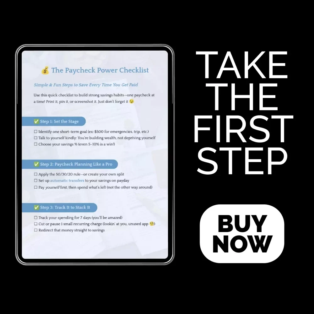 The Paycheck Power Checklist | Simple Ways to Save Money Every Pay Period | Digital Download Savings Planner, Budgeting Guide & Money Habits Tracker