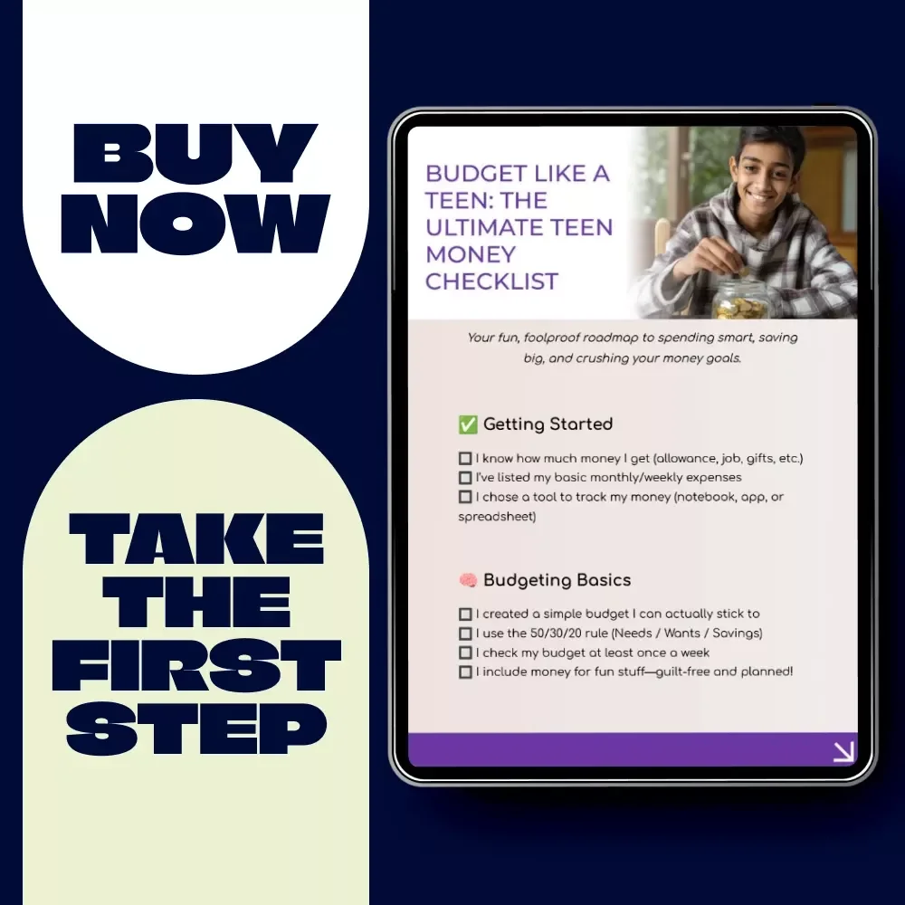 💸 Budget Like a Teen: The Teen Money Checklist | Financial Literacy for Youth Digital Download | Teen Budgeting Guide & Printable Checklist for Smart Money Habits