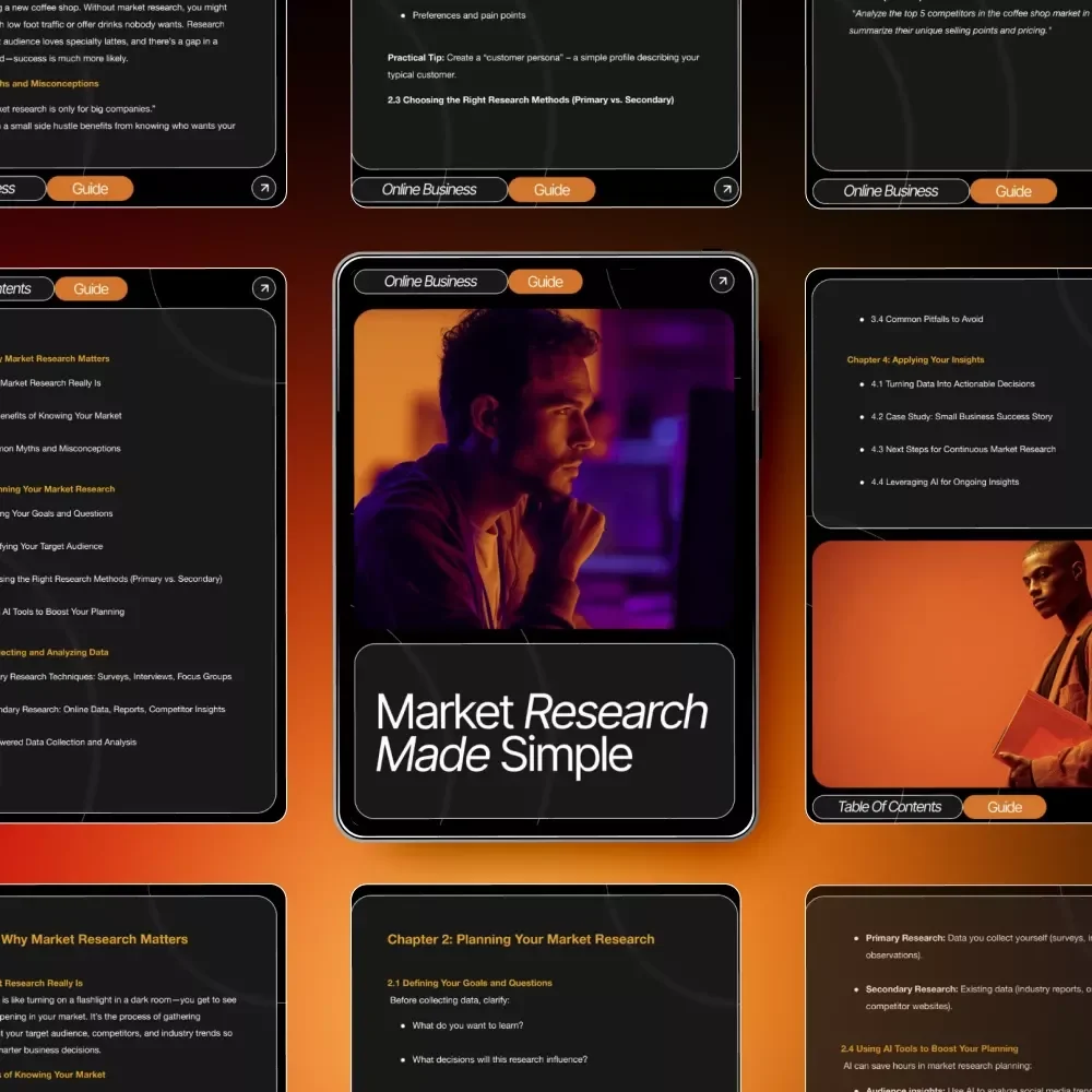 Market Research Made Simple | Step-by-Step Digital Guide for Entrepreneurs, Startups & Creators | Easy Market Research Steps for Newbies
