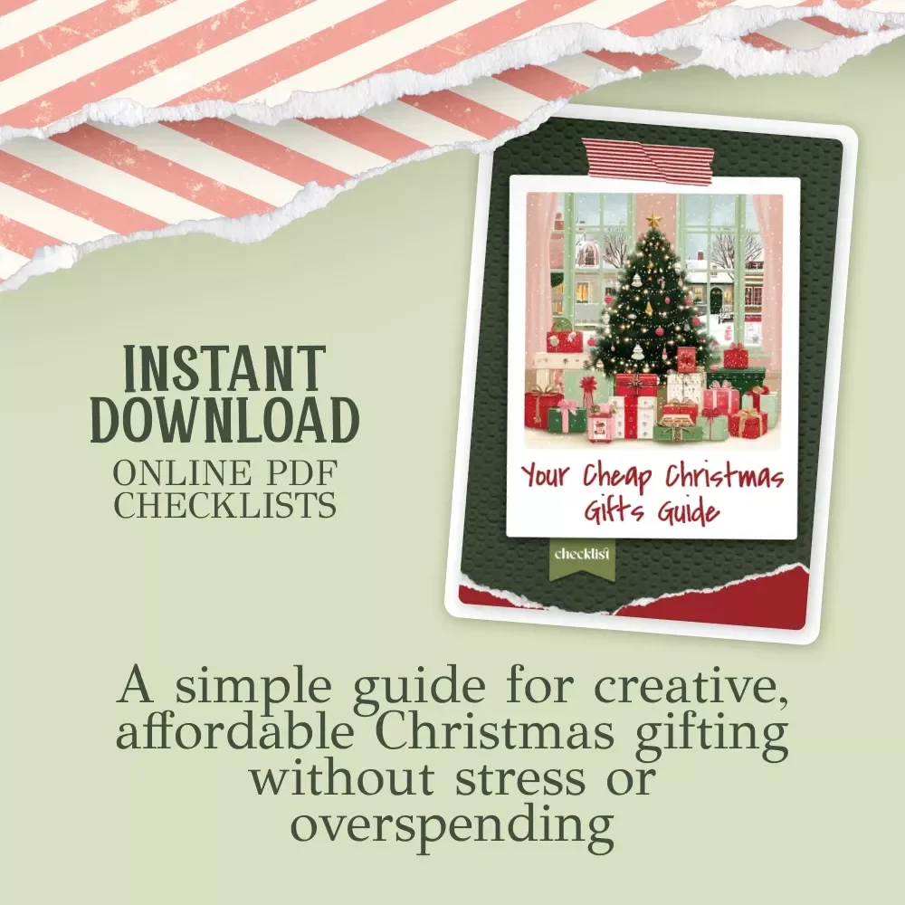 Your Cheap Christmas Gifts Guide – Budget-Friendly Holiday Checklist, Frugal Gifting Planner, Cheap Christmas Gifts Ideas, Printable Digital Download