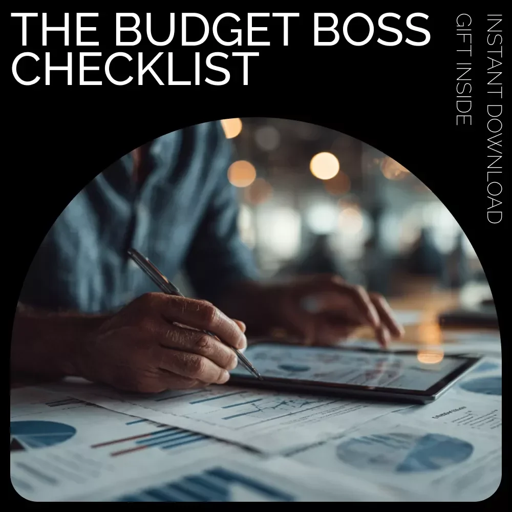 The Budget Boss Checklist: Build It, Rock It, Stick to It | Printable & Digital Budget Planner | customizable budget sheet tutorial | Finance eBook Guide for Saving & Money Management