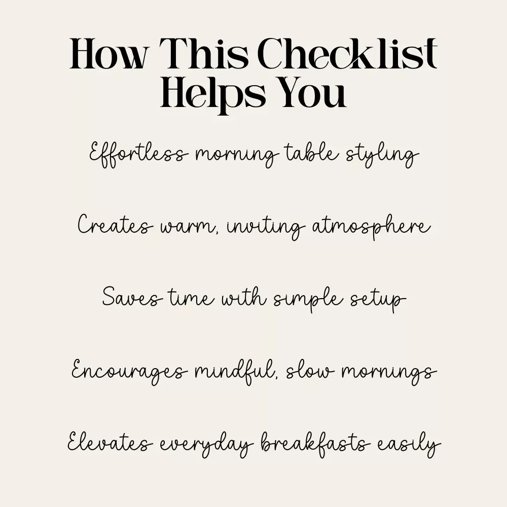 Breakfast Table Warm-Up Checklist
