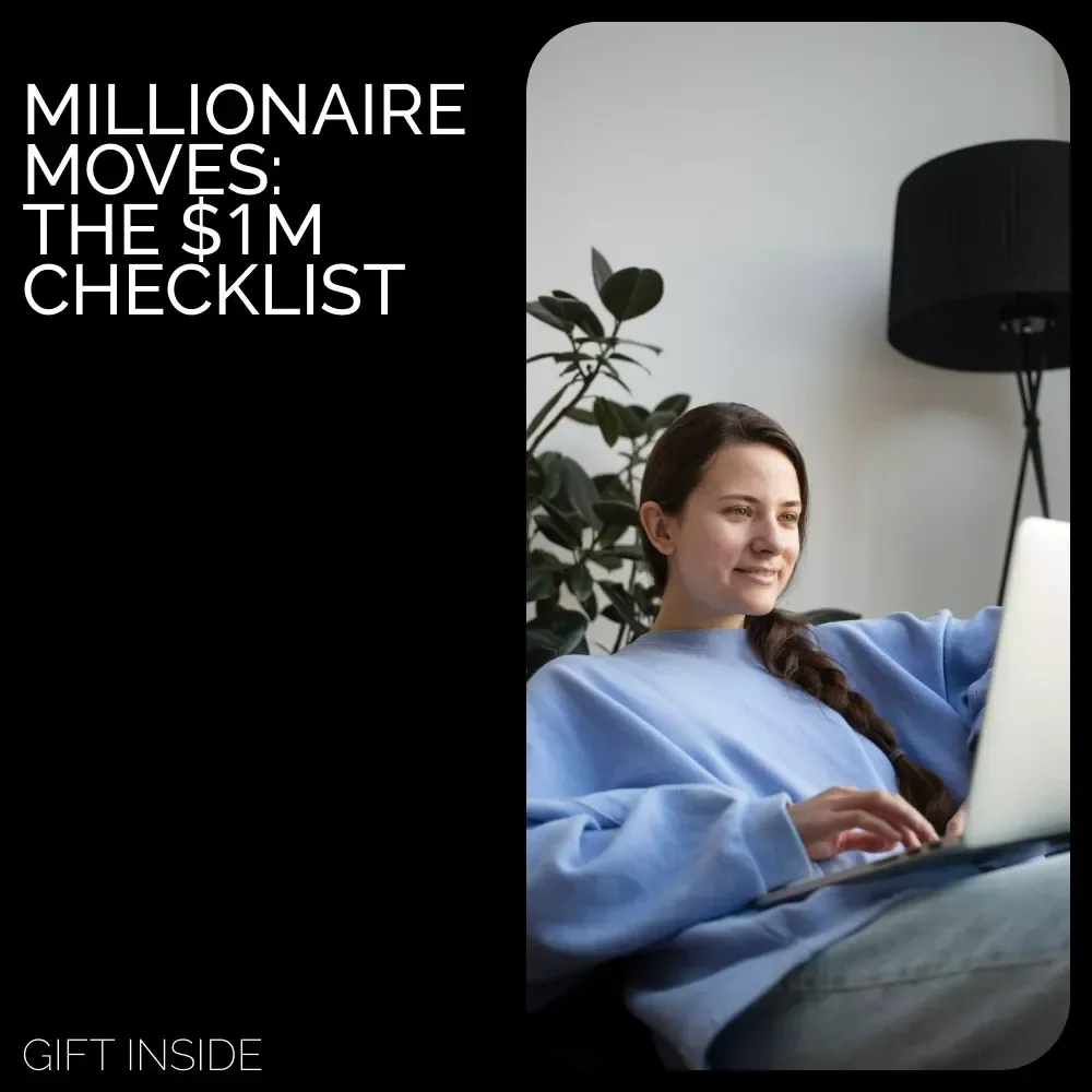 Millionaire Moves: The $1M Checklist | How to Save 1 Million Dollars Planner | Digital Wealth Checklist for Financial Freedom