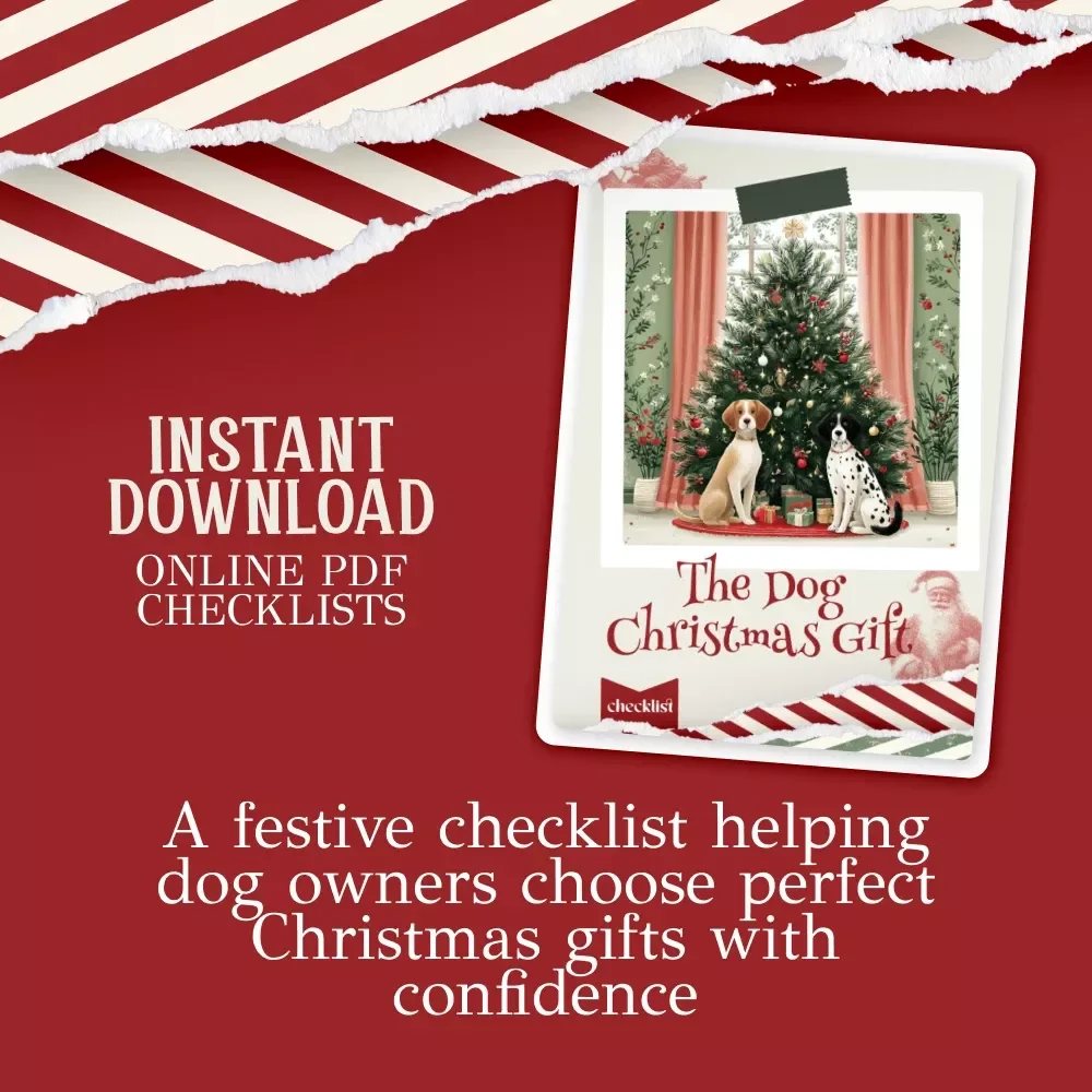 The Dog Christmas Gift Checklist | Holiday Pet Guide | Festive christmas gifts ideas for dogs | Printable Digital Download for Dog Lovers