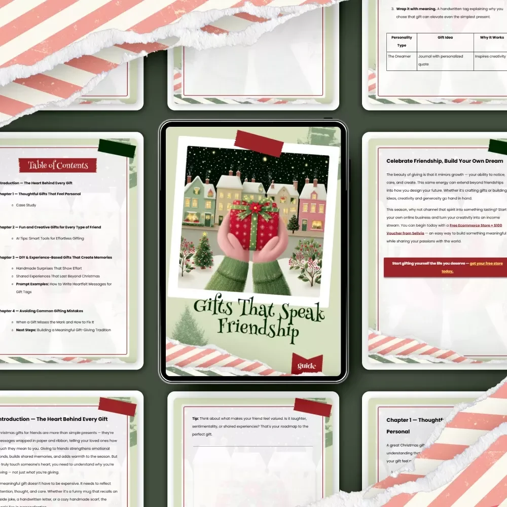 Gifts That Speak Friendship — Digital Guide for Thoughtful, Personal, and Creative Christmas Gifts for Friends | Meaningful Gift Ideas, DIY Inspiration & Heartfelt Messages