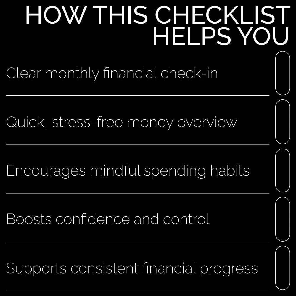The Monthly Money Review Power Checklist | Printable & Digital Budget Audit Tool for Monthly Money Review Tips, Finance Tracking & Goal-Setting