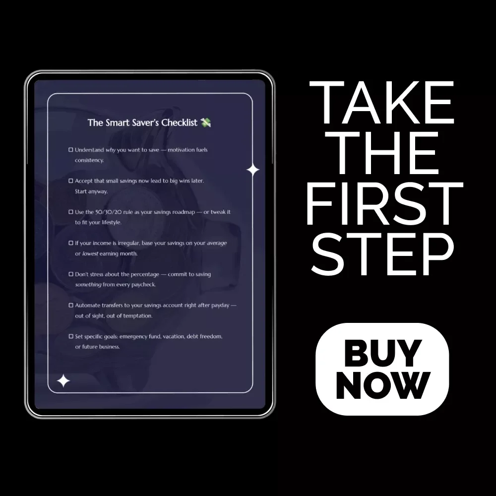 The Smart Saver’s Checklist | Digital Budget Planner | Easy Step-by-Step Savings Tracker | Learn How Much of Paycheck to Save | Personal Finance & Money Management Printable PDF