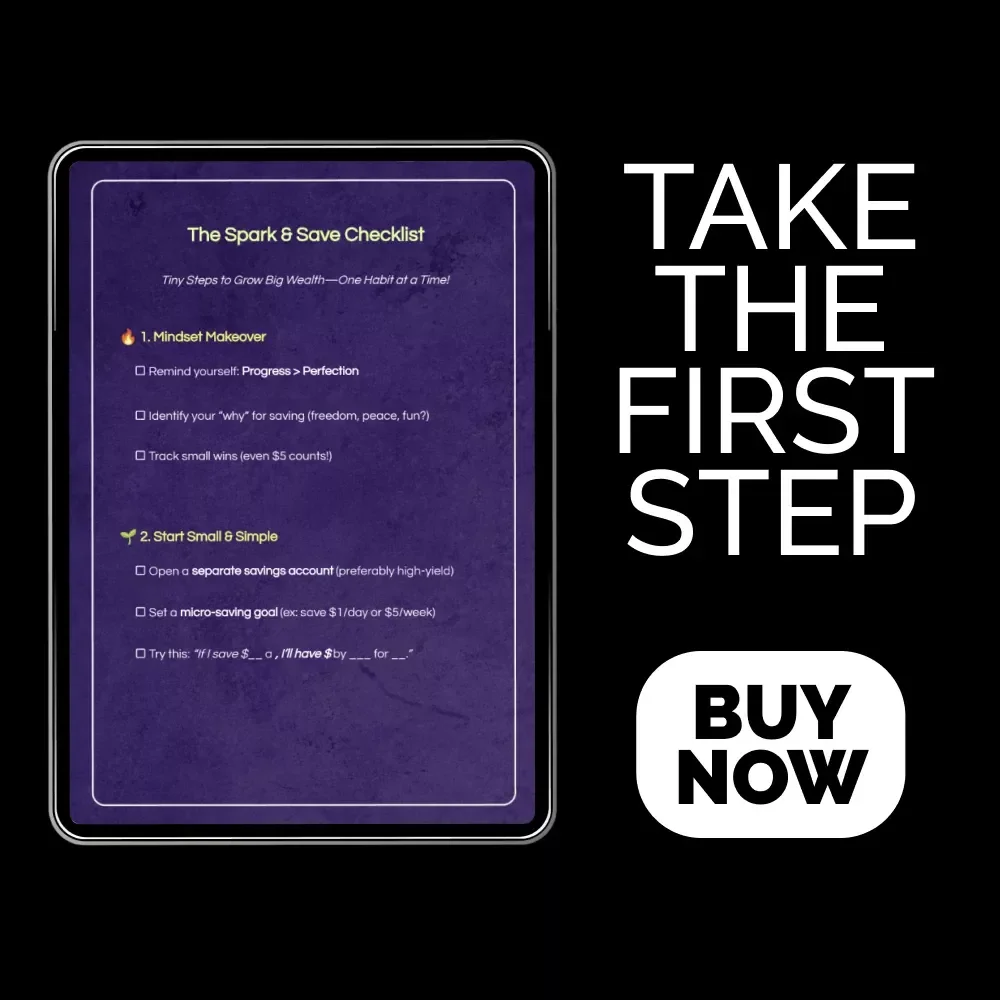 The Spark & Save Checklist | Fun, Simple Steps for Starting a Savings Habit | Printable Money Challenge & Budget Tool | Digital Download