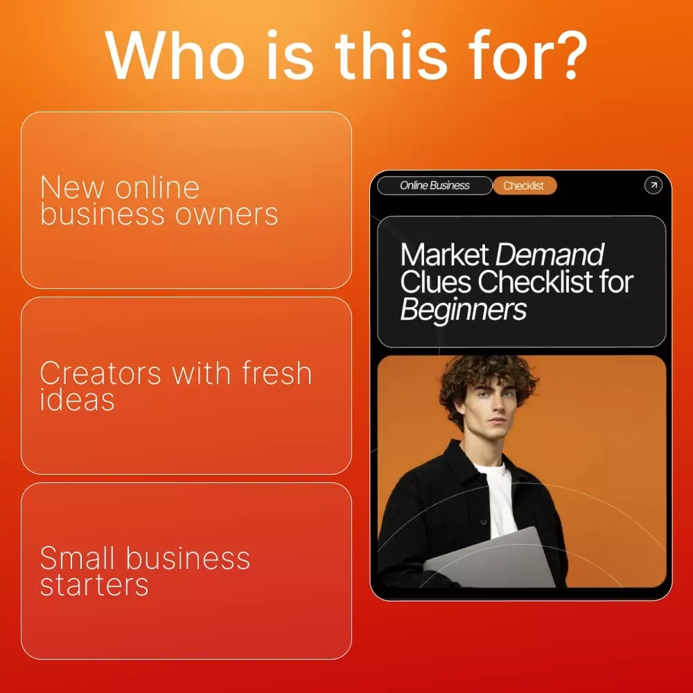 Market Demand Clues Checklist for Beginners | Digital Download Guide for New Entrepreneurs, Product Creators & Online Sellers | Easy Market Demand Clues for Beginners