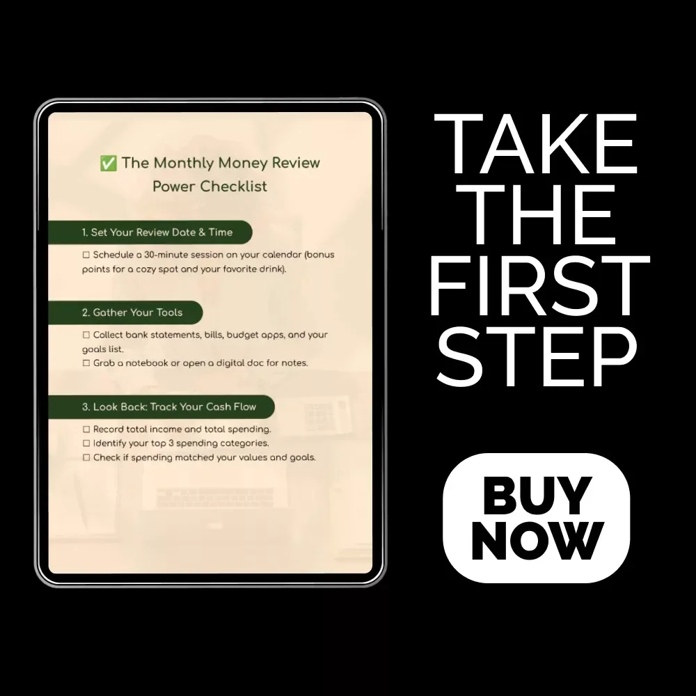 The Monthly Money Review Power Checklist | Printable & Digital Budget Audit Tool for Monthly Money Review Tips, Finance Tracking & Goal-Setting