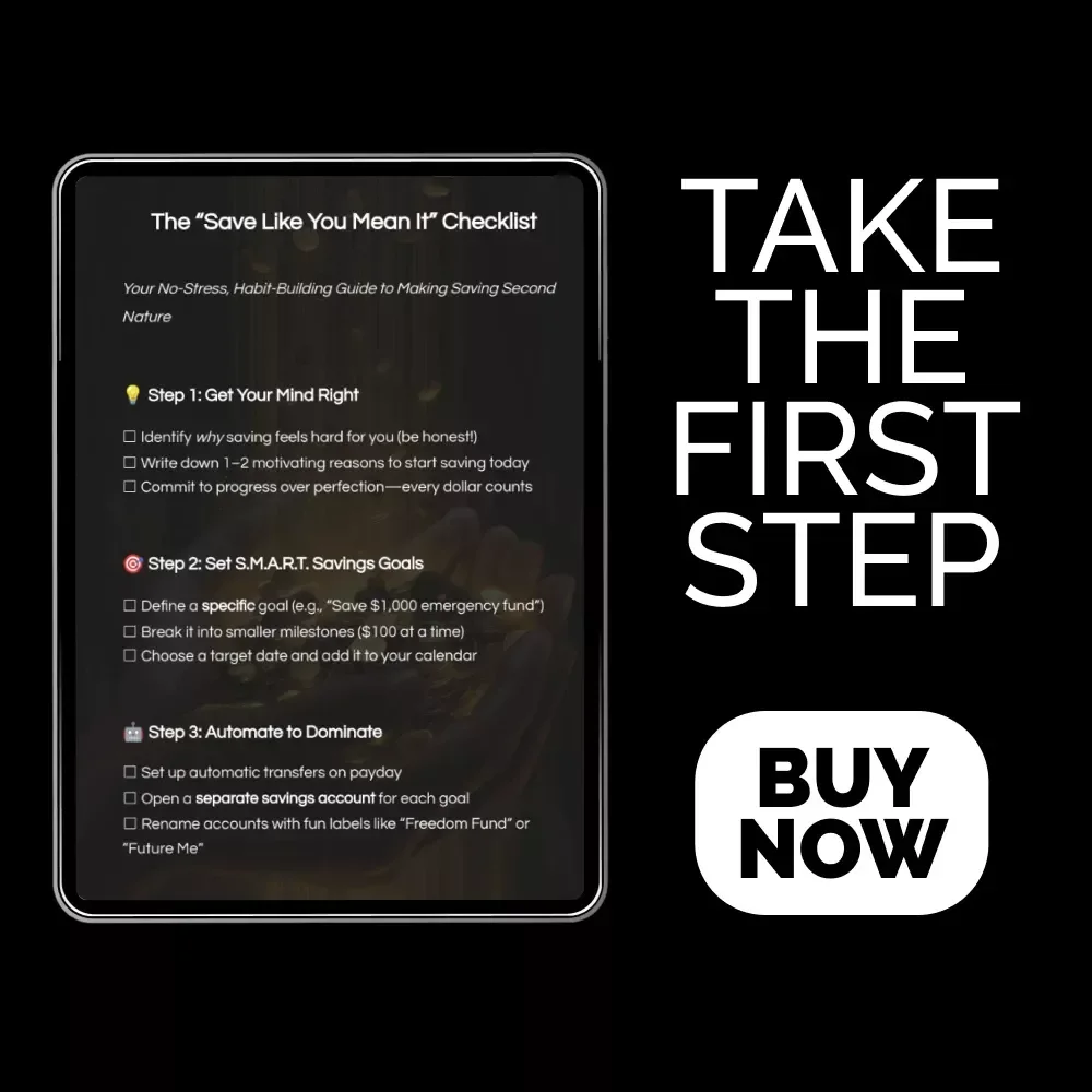 The “Save Like You Mean It” Checklist | Printable Savings Habit Tracker | How to Build a Savings Habit | Simple Money Management Digital Download