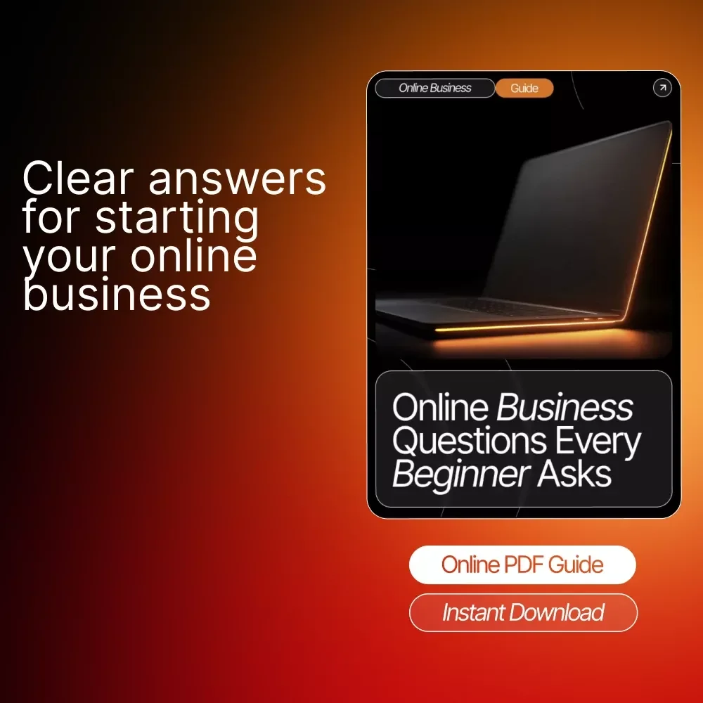 Online Business Questions Every Beginner Asks | Digital Download Guide for New Entrepreneurs & Side Hustlers | Simple Answers to Online Business Questions Beginners Ask
