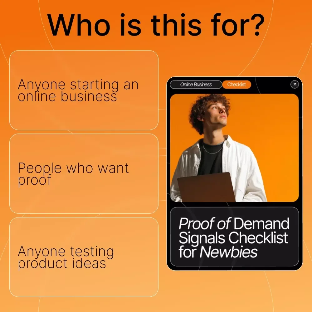 Proof of Demand Signals Checklist for Newbies | SEO-Friendly Digital Download | Beginner Market Research Tool | proof of demand signals for newbies Guide