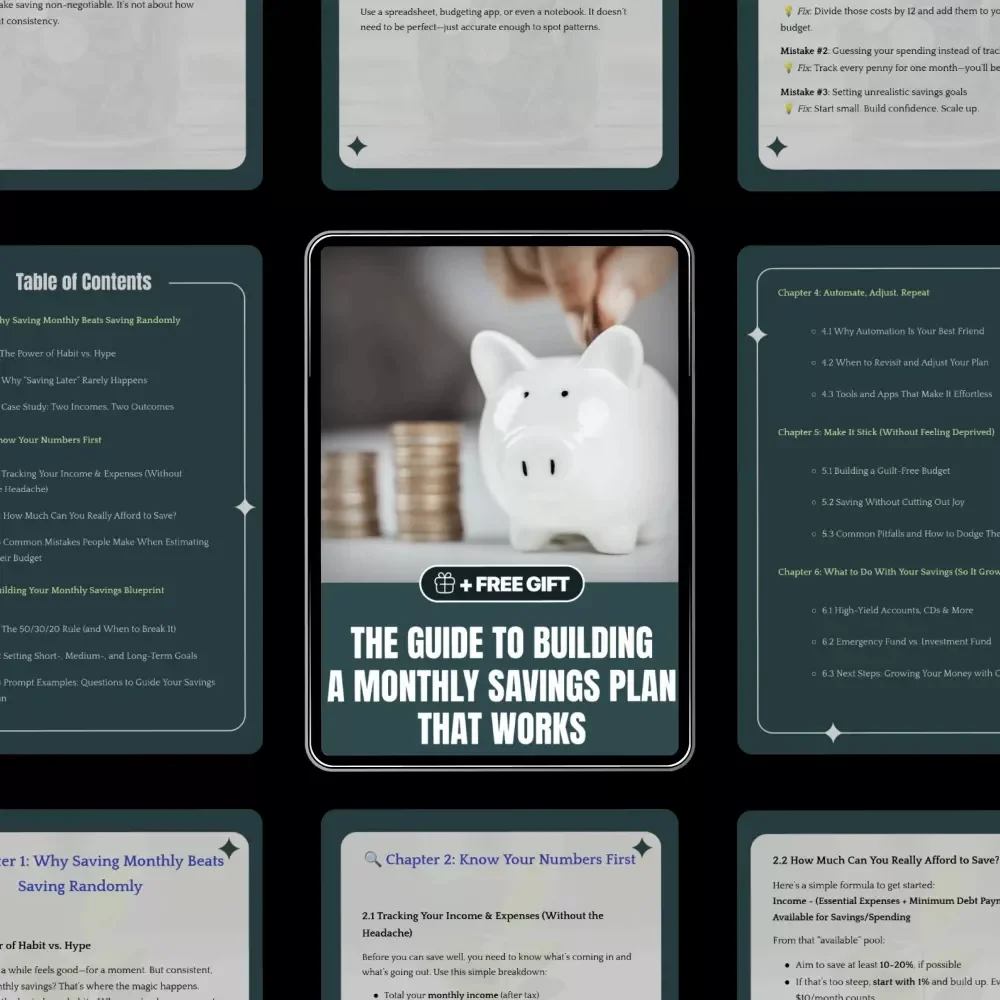 The Guide to Building a Monthly Savings Plan That Works | Step-by-Step eBook for Creating the Best Monthly Savings Plan | Digital Download for Smarter Money Habits