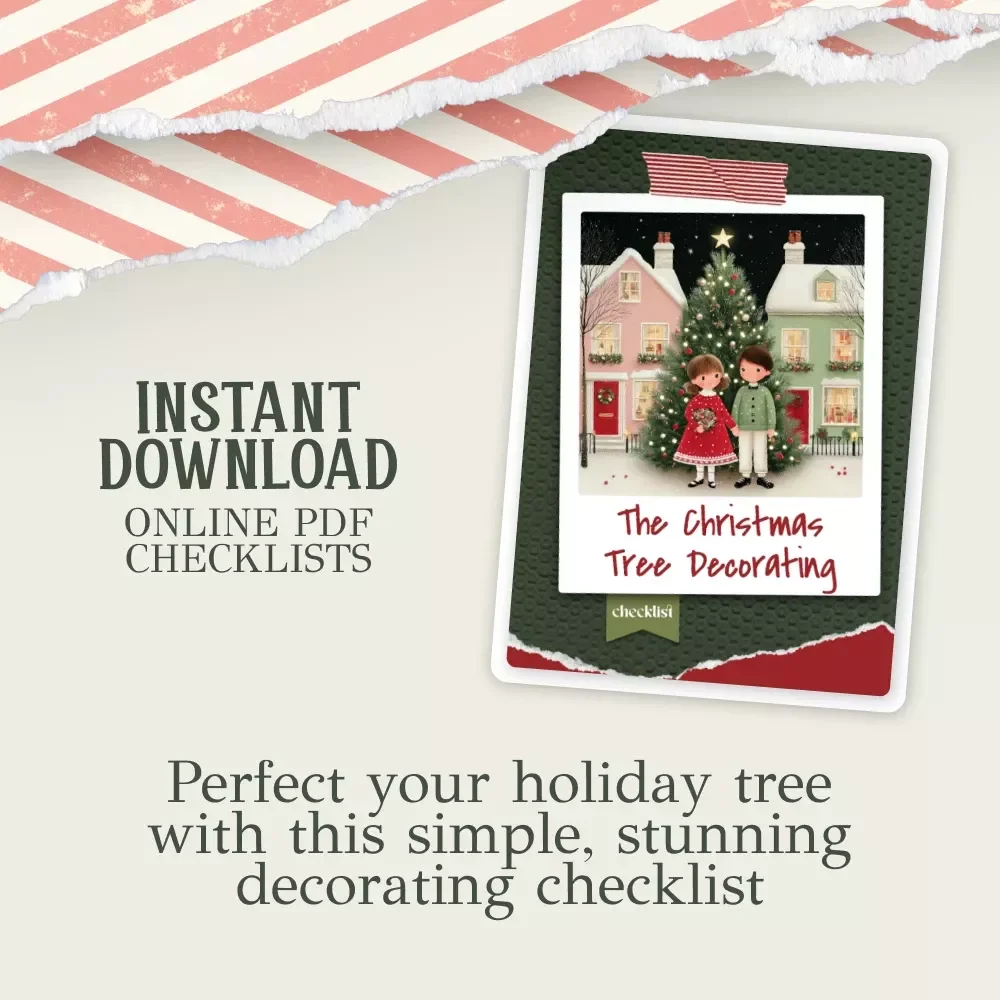 The Christmas Tree Decorating Checklist | Printable Holiday Guide | Step-by-Step How to Decorate a Christmas Tree | Festive Home Styling eBook