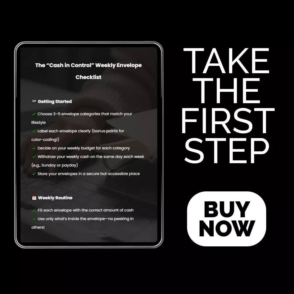 The “Cash in Control” Weekly Envelope Checklist | Digital Download for Weekly Cash Envelope Strategy, Budgeting Made Simple, Money Management Guide