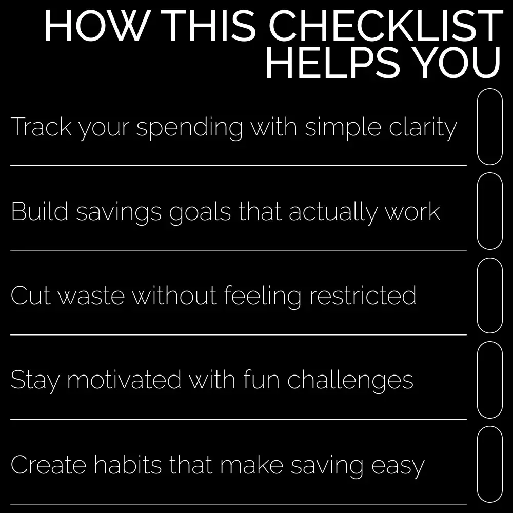 The Smart Saver’s Checklist | Printable Money Tracker & Budget Planner for How to Properly Save Money