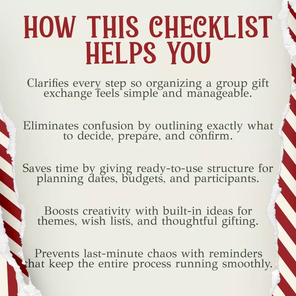 Secret Santa Planning Checklist | Holiday Party Organizer | Printable Digital Download | How to Plan Secret Santa Guide for Work, Friends & Family
