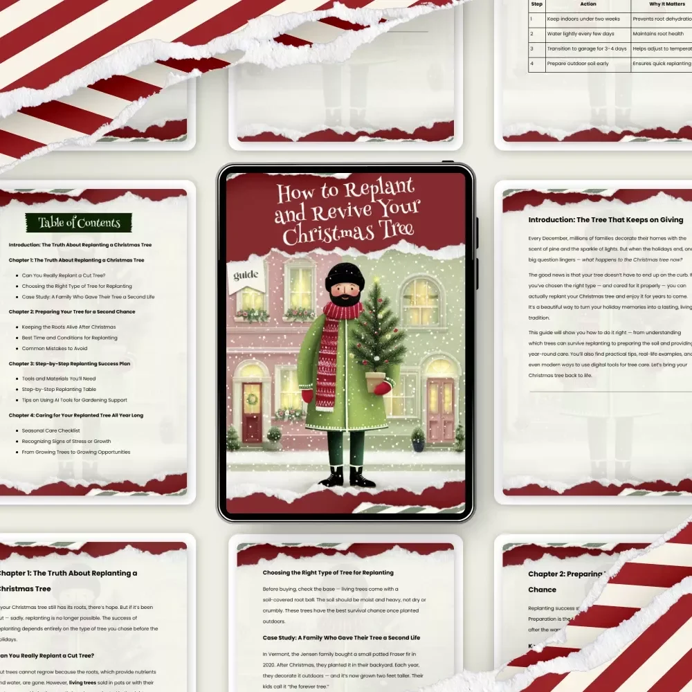 How to Replant and Revive Your Christmas Tree | Digital Guide for Tree Lovers | Eco-Friendly eBook on How to Replant a Christmas Tree After the Holidays | Sustainable Gardening & Winter Care Tips