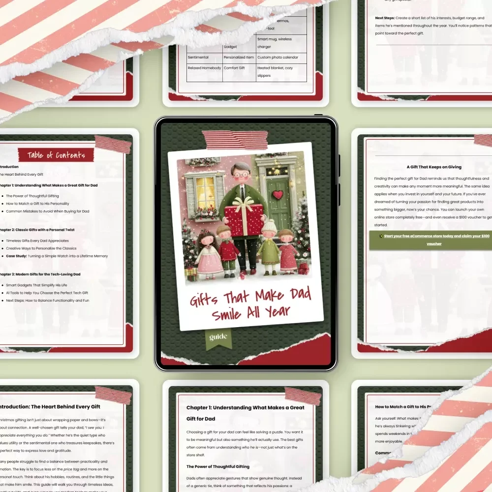 Gifts That Make Dad Smile All Year – Printable Guide for Thoughtful Christmas Gifts for Dad, Gift Ideas Workbook, eBook for Meaningful Gifting