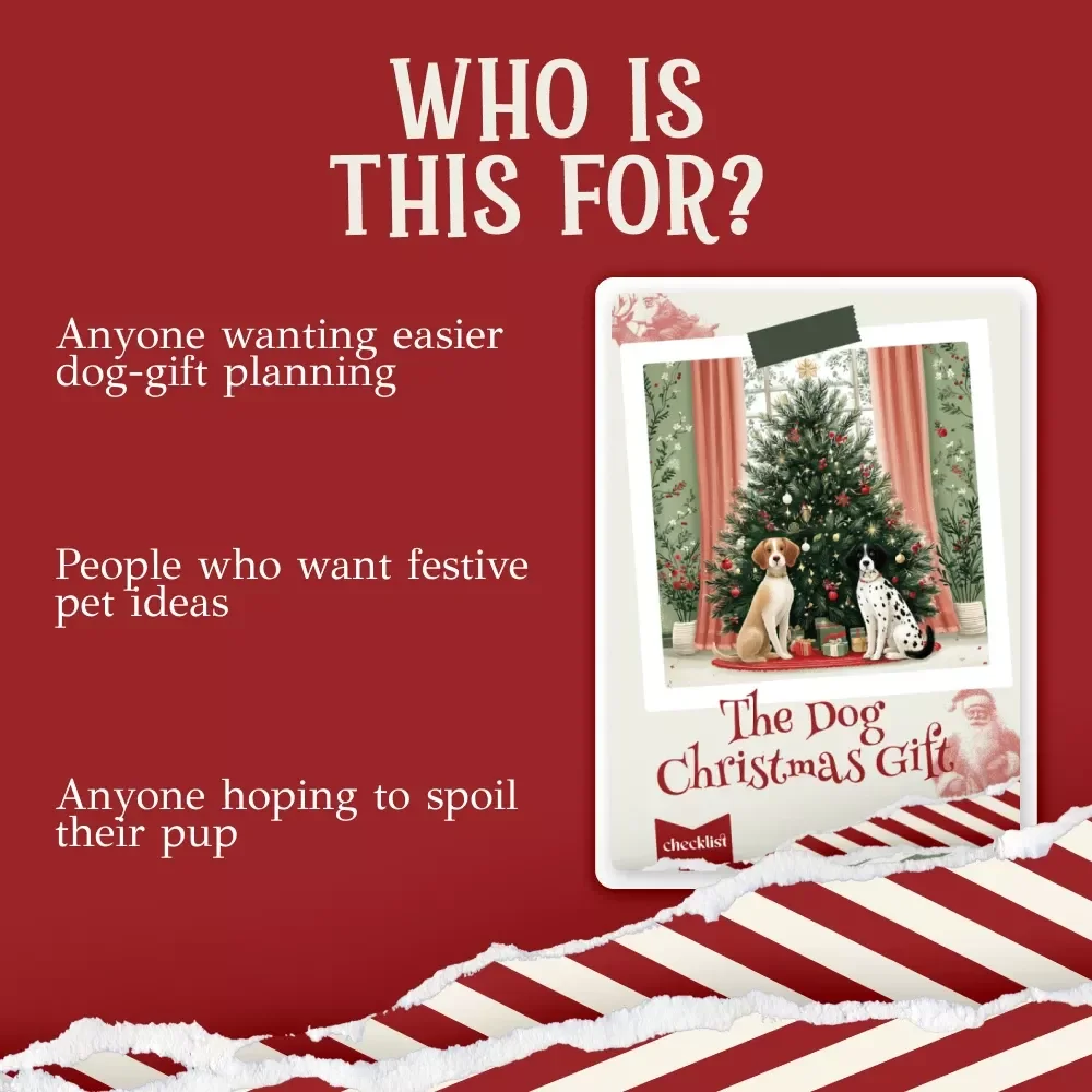 The Dog Christmas Gift Checklist | Holiday Pet Guide | Festive christmas gifts ideas for dogs | Printable Digital Download for Dog Lovers