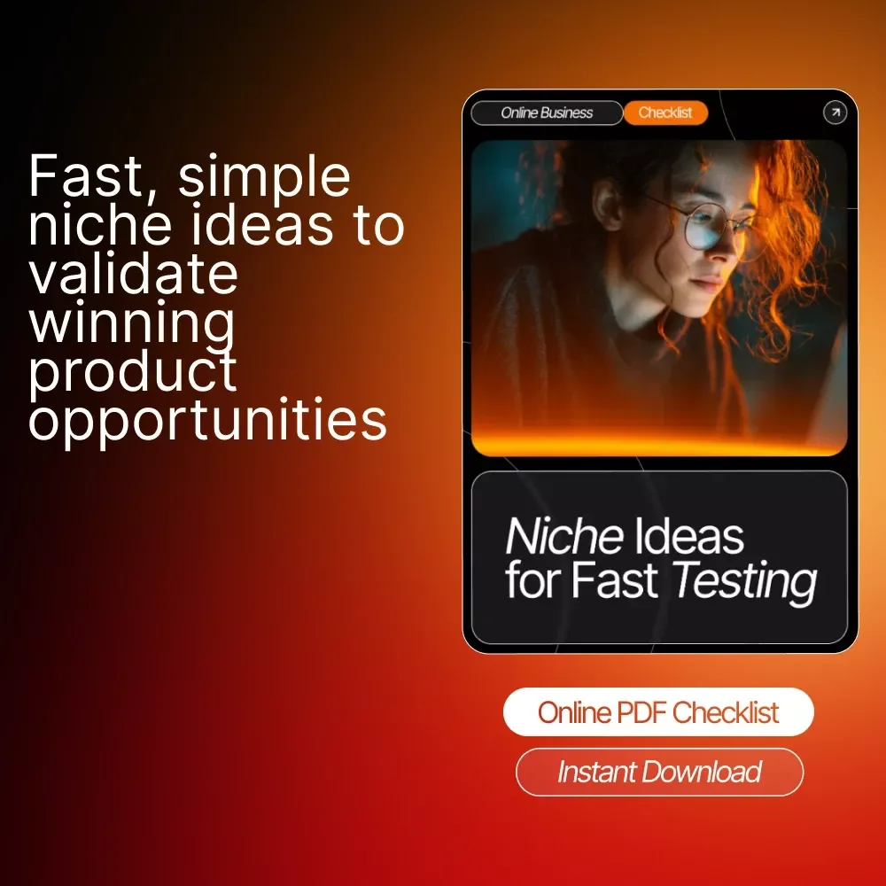 Niche Ideas for Fast Testing Checklist | Digital Download for Entrepreneurs, Etsy Sellers & Marketers | Niche Ideas for Fast Testing Guide for Fast Validation