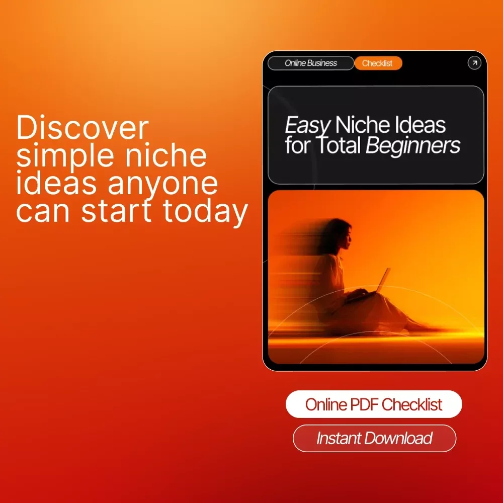 Easy Niche Ideas for Total Beginners Checklist | Digital Download for New Creators, Side Hustlers & Online Business Starters | Easy Niche Ideas for Total Beginners SEO Guide