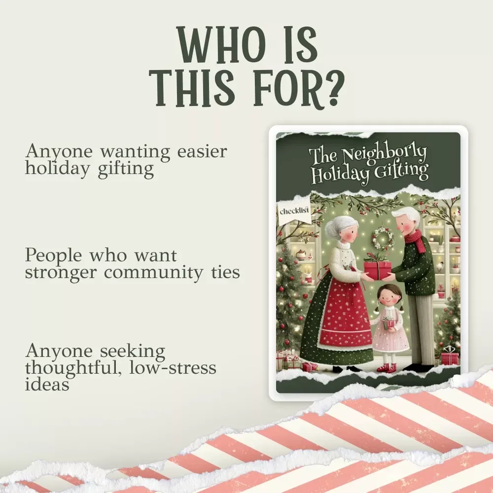 The Neighborly Holiday Gifting Checklist | Festive Christmas Gift Ideas for Neighbors | Printable Holiday Checklist & Digital Download