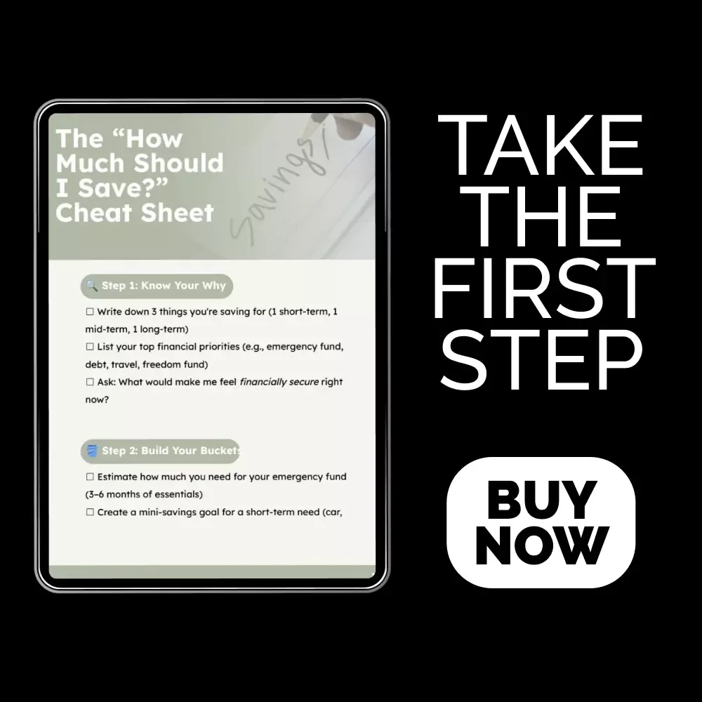 The “How Much Should I Save?” Cheat Sheet – Simple Money-Saving Checklist | Budget Planner | Digital Download for How Much to Put in Savings