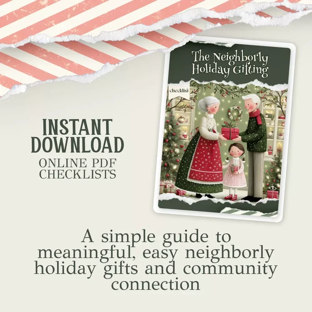 The Neighborly Holiday Gifting Checklist | Festive Christmas Gift Ideas for Neighbors | Printable Holiday Checklist & Digital Download