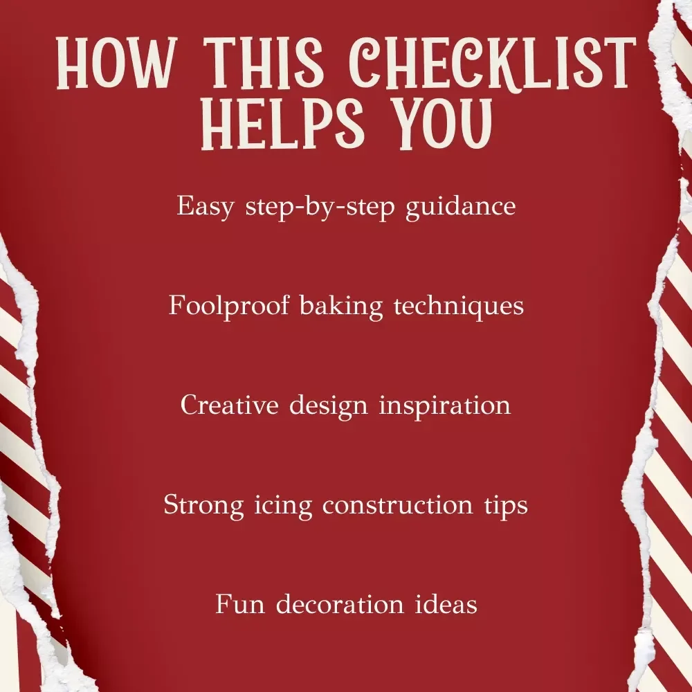 Gingerbread House From Scratch Checklist | Holiday Baking Printable | DIY Christmas Craft Guide | how to make a gingerbread house from scratch