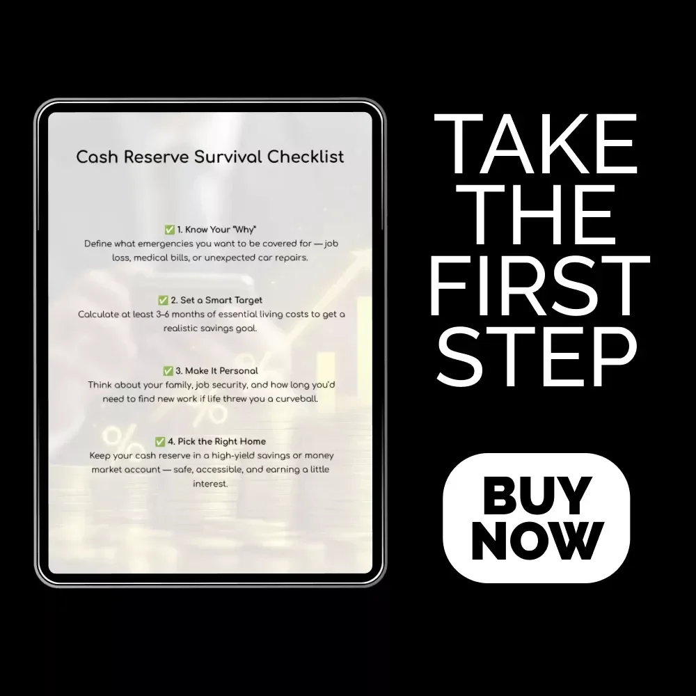 Cash Reserve Survival Checklist | Digital Finance Guide for Building a Cash Reserve | Emergency Fund Planner for Saving Smarter & Stress-Free Living