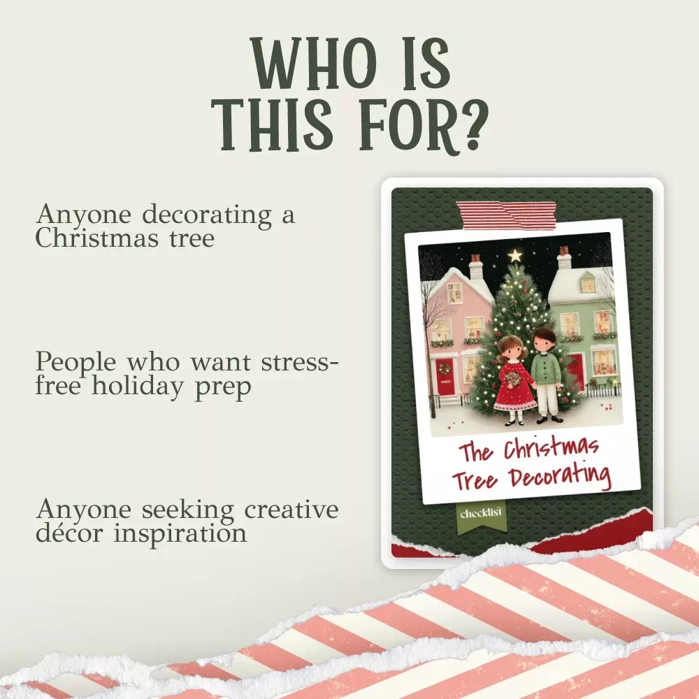 The Christmas Tree Decorating Checklist | Printable Holiday Guide | Step-by-Step How to Decorate a Christmas Tree | Festive Home Styling eBook