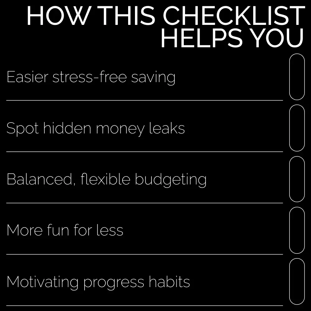 The “Save Smart & Smile” Checklist | Money-Saving Printable | Budget Planner Checklist | How to Save Money Without Feeling Deprived Guide