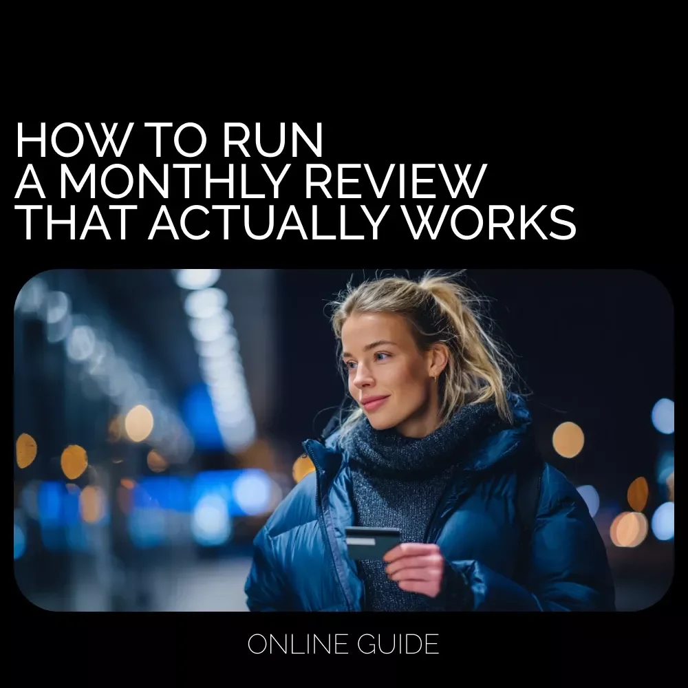 How to Run a Monthly Review That Actually Works | Financial Planning Guide | Monthly Money Review Tips | Budgeting & Personal Finance Printable