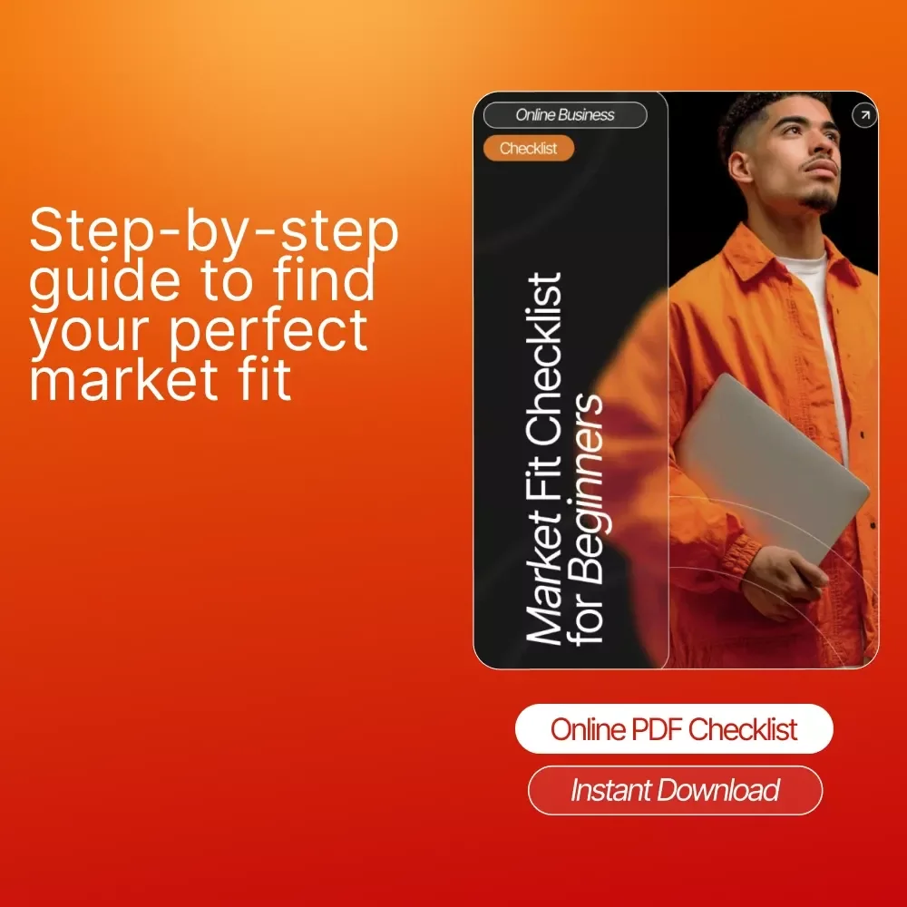 Market Fit Checklist for Beginners | Digital Download Business Guide for Entrepreneurs, Startups & Small Business Owners | Market Validation Workbook